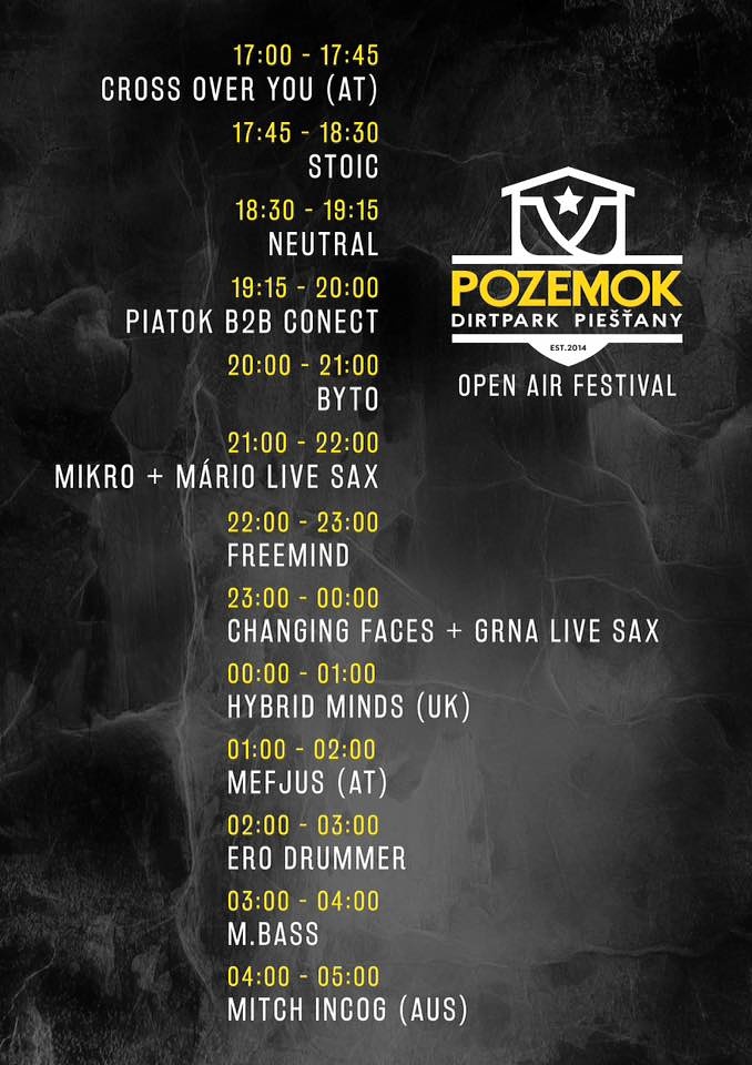 pozemok fest line up